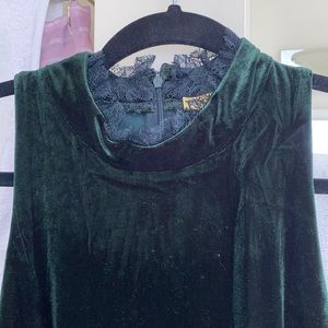 Gorgeous emerald green velvet jumpsuit